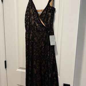 Ali & Jay Black Floral Midi Dress - Size Medium